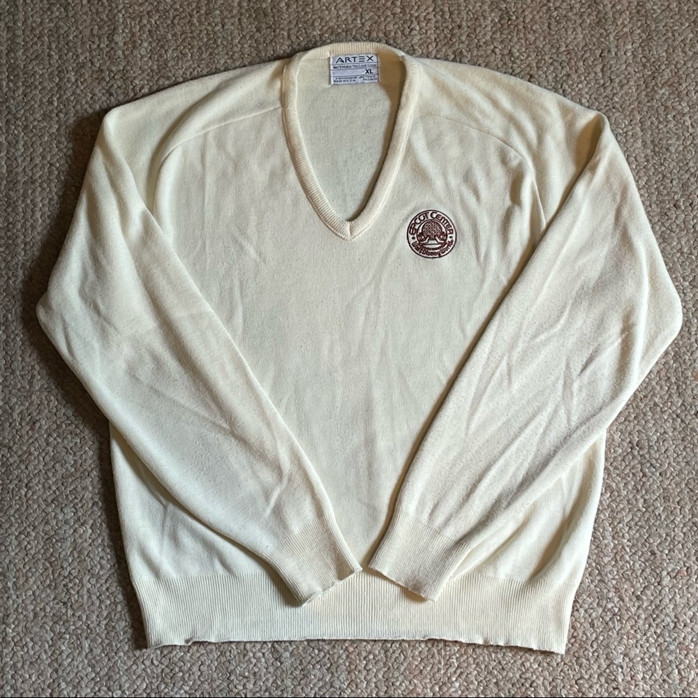 Vintage Walt Disney World Epcot Center Artex Jostens Sweater Size XL Made In US